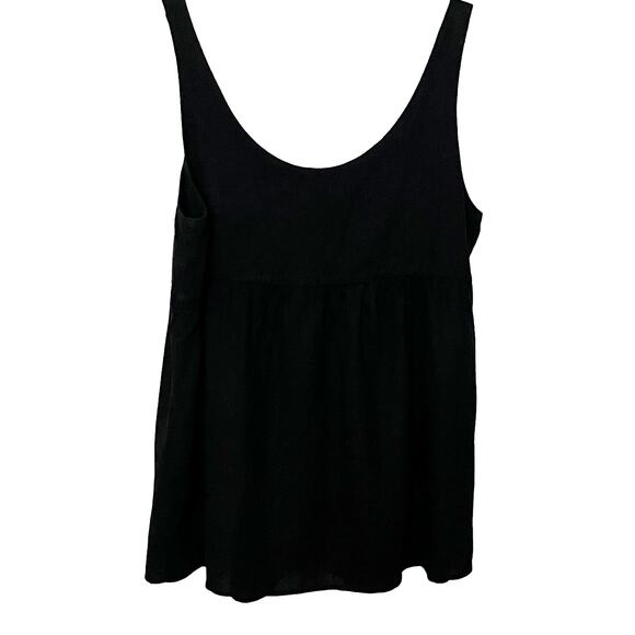 TERRA & SKY SLEEVELESS SCOOP NECK BUTTON TOP, WOMENS, 1X(16W-18W), BLACK, EMPIRE - Picture 4 of 11
